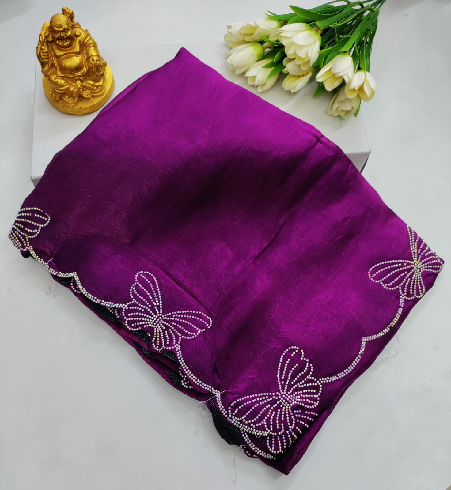 Space Silks Butterfly Stone Work Premium Saree