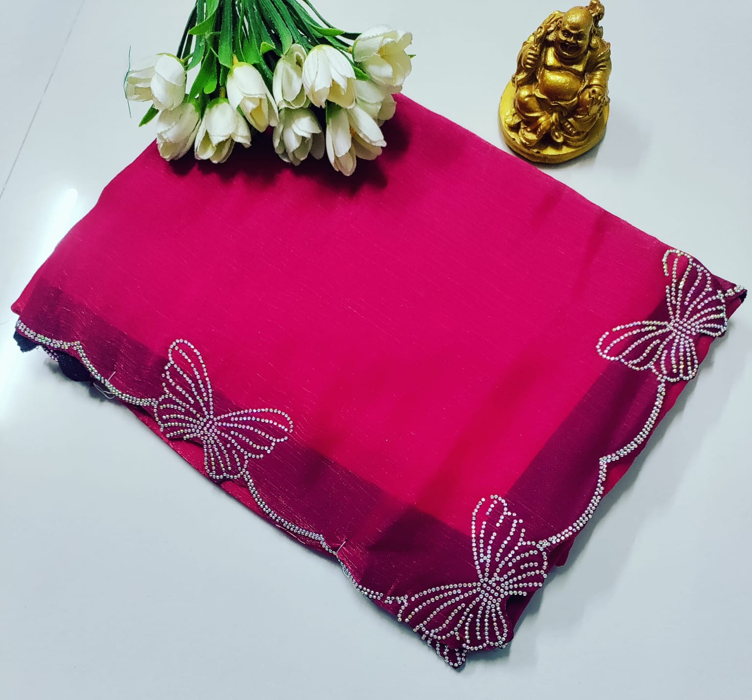 Space Silks Butterfly Stone Work Premium Saree