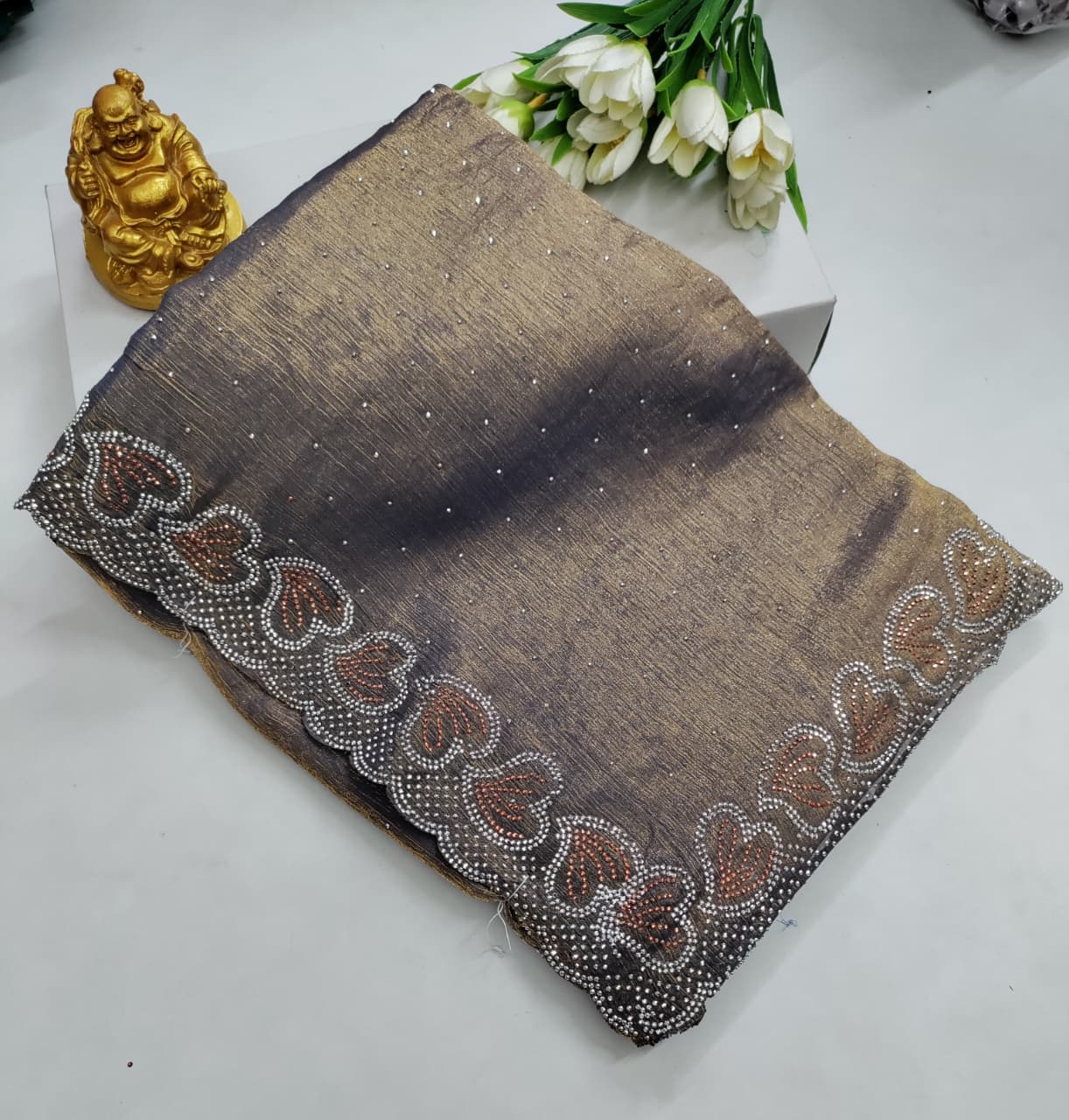 Space Silks Butterfly Stone Work Premium Saree