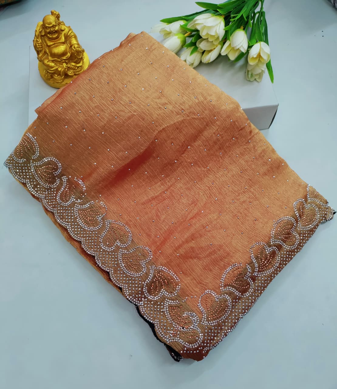 Space Silks Butterfly Stone Work Premium Saree