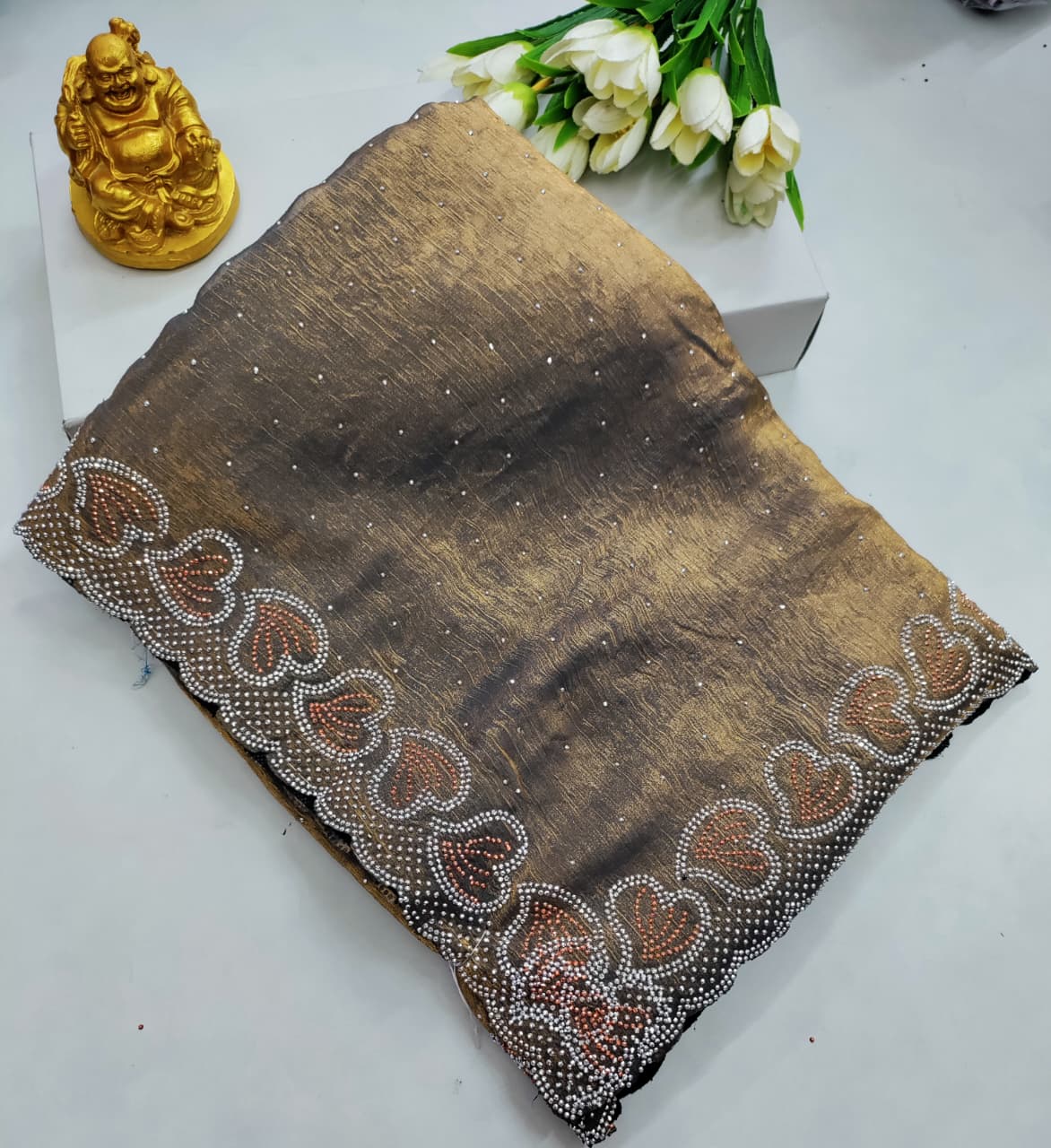 Space Silks Butterfly Stone Work Premium Saree