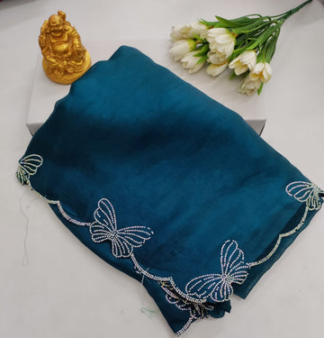 Space Silks Butterfly Stone Work Premium Saree