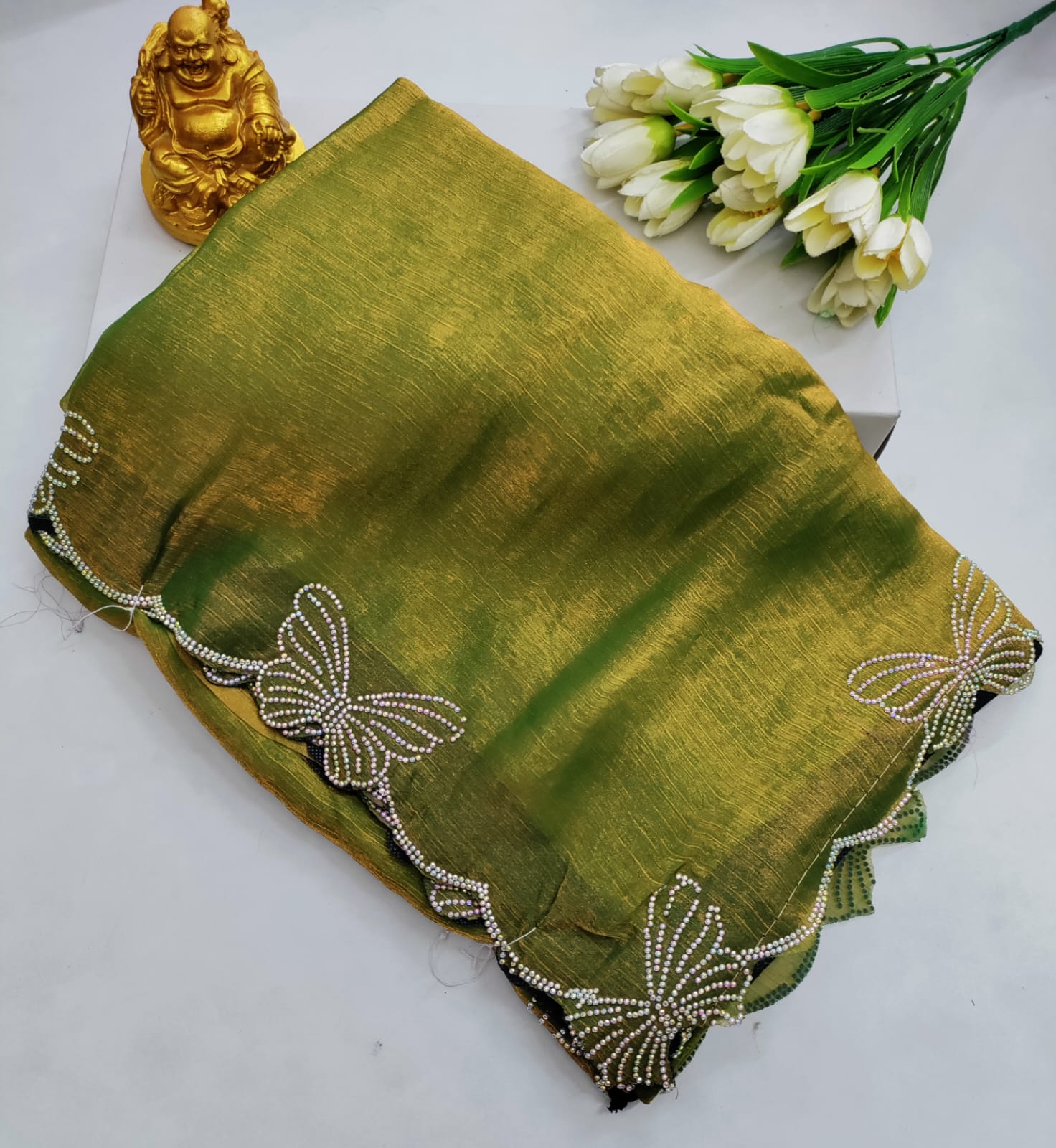 Space Silks Butterfly Stone Work Premium Saree