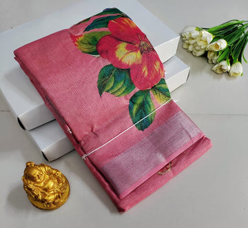 Premium Floral Printed Silk Saree