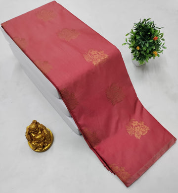 Golden Pink Soft Silk Saree