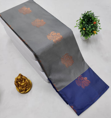 Grey Soft Silk Saree