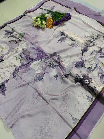 Premium Digital Floral Print Silk Saree