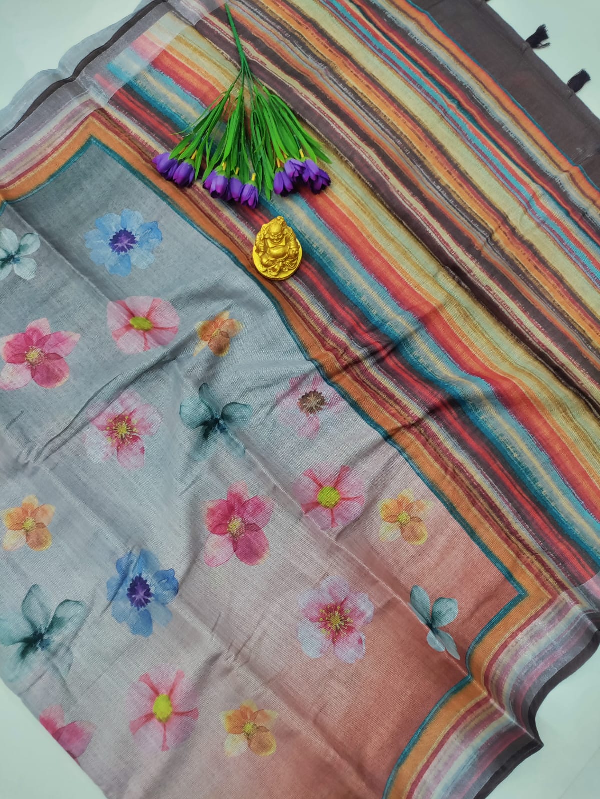 Premium Fancy Digital Floral Saree