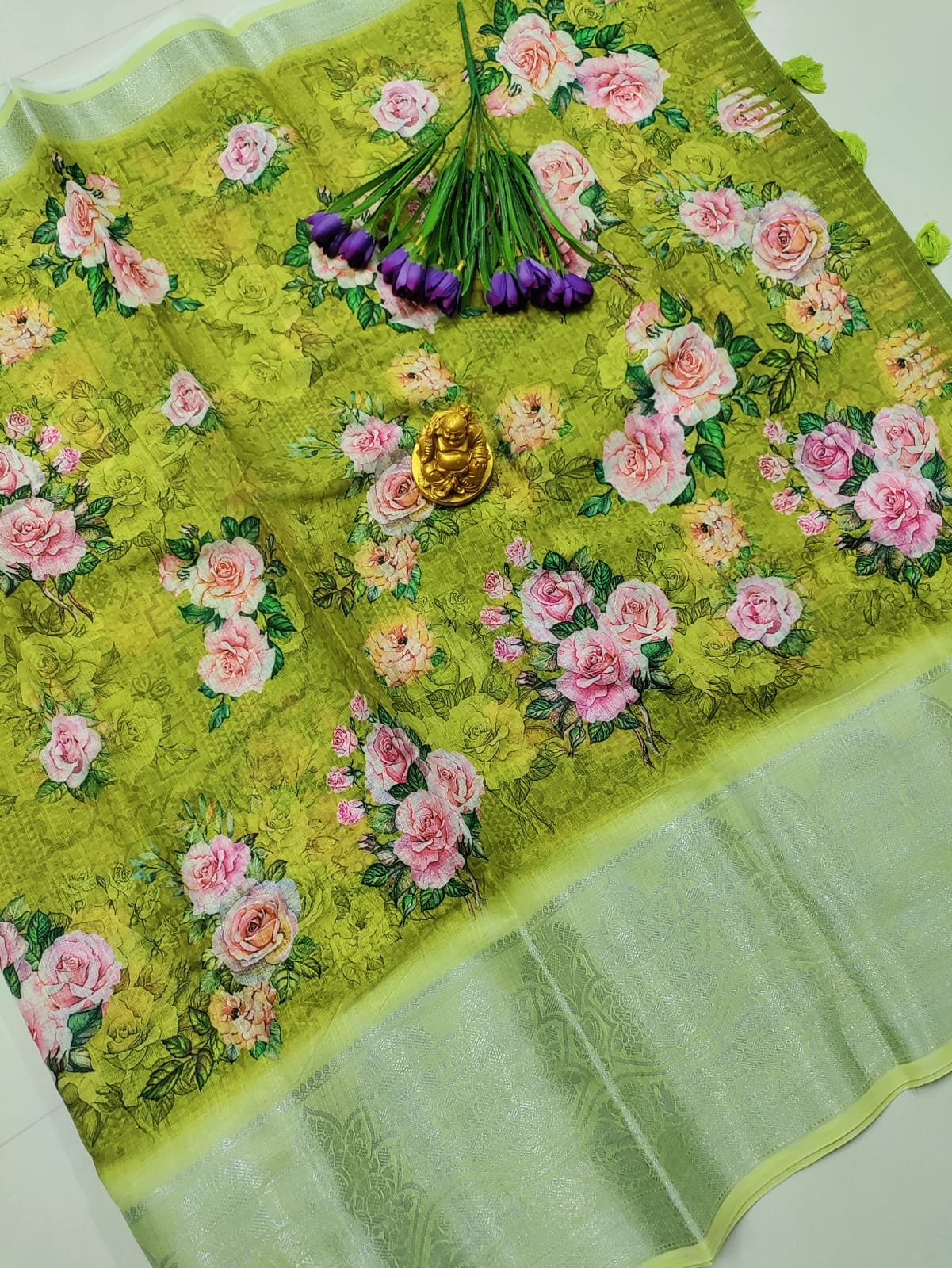 Premium Fancy Digital Floral Saree