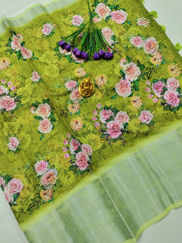 Premium Fancy Digital Floral Saree