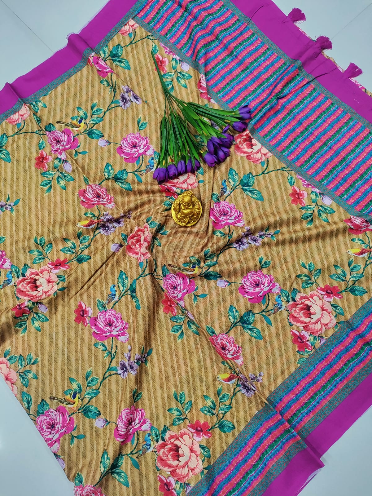 Premium Fancy Digital Floral Saree