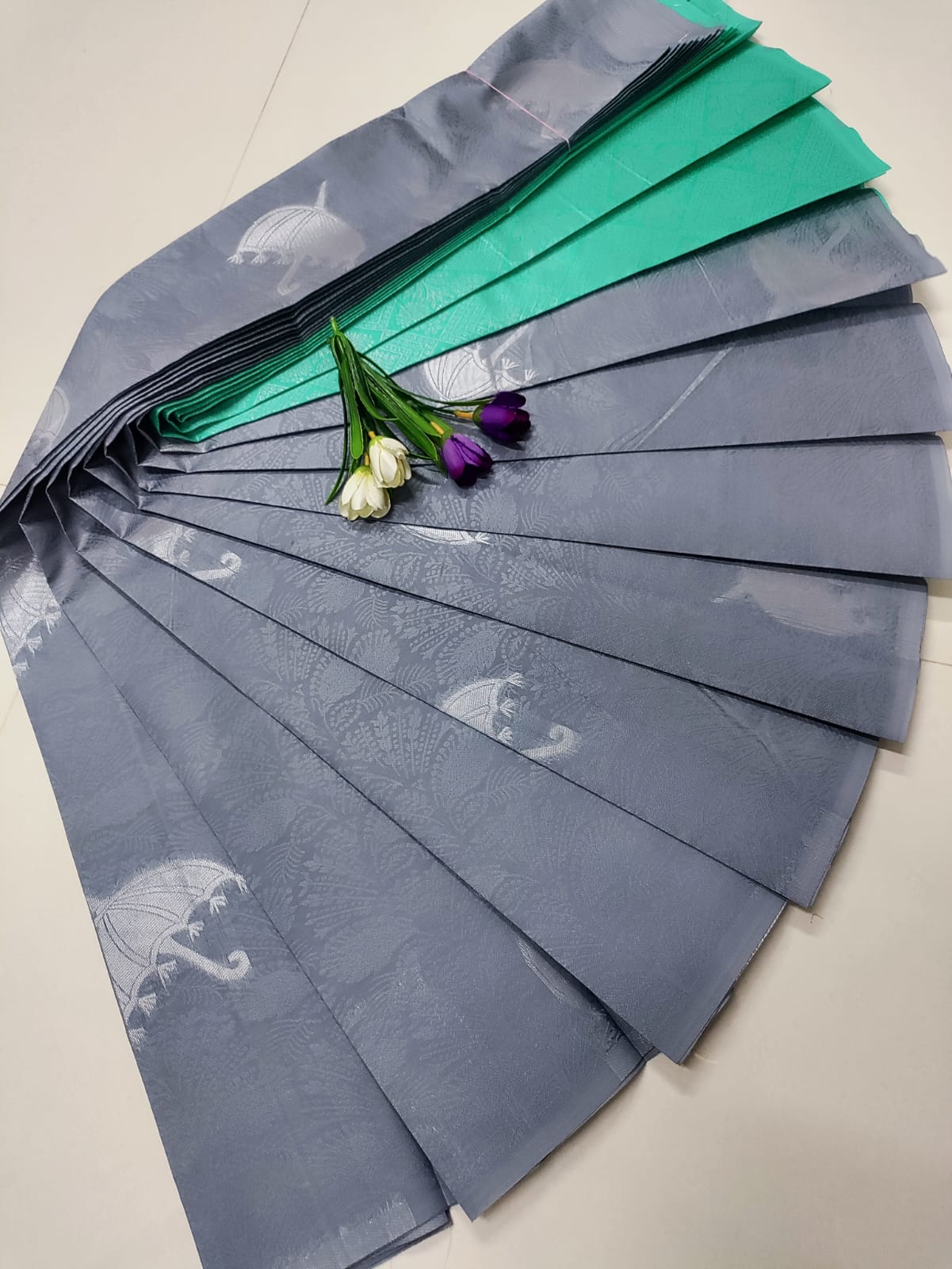 Grey Soft Silk Saree