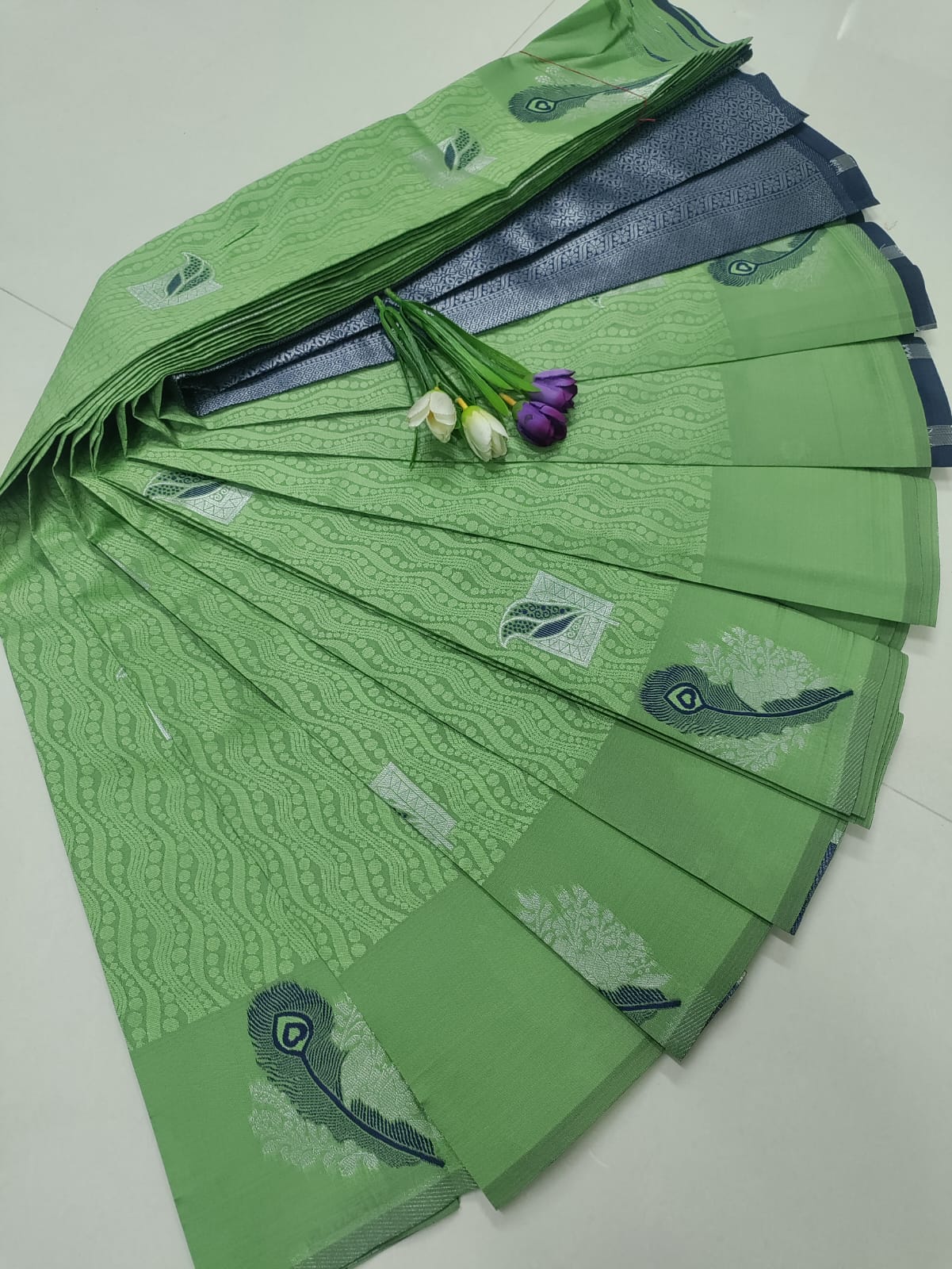 Mint Green Soft Silk Saree