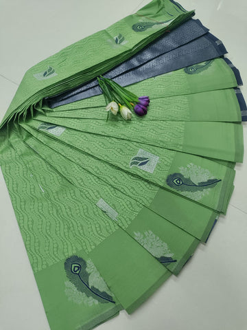 Mint Green Soft Silk Saree