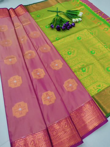 Royal Meena Soft Silk Saree with Dual Tone Contrast Pallu