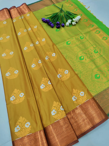 Royal Meena Soft Silk Saree with Dual Tone Contrast Pallu