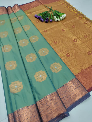 Royal Meena Soft Silk Saree with Dual Tone Contrast Pallu