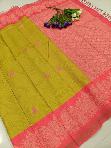 Premium Tussar Silk Saree with Rich Weaving Border