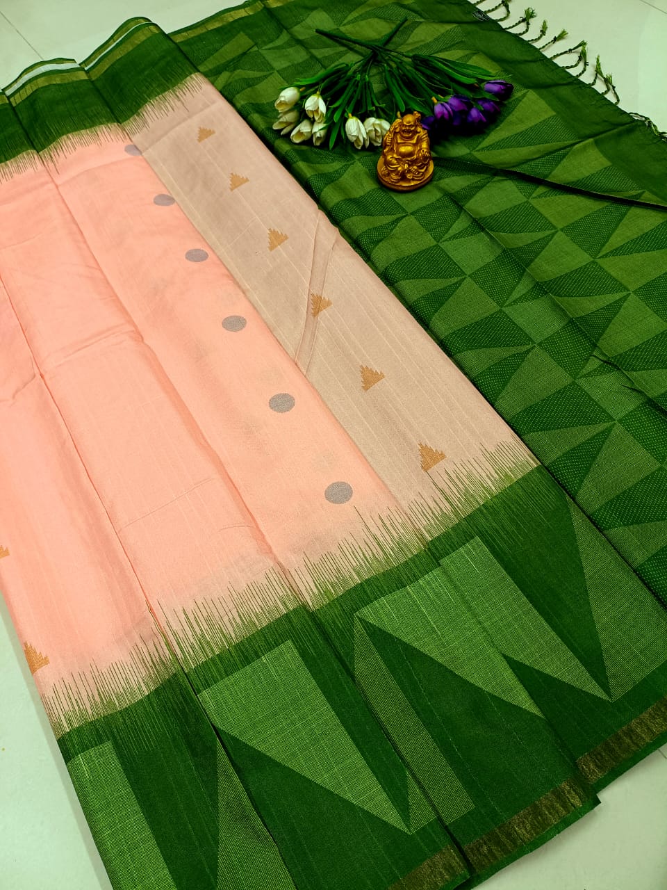 Premium Tussar Silk Saree with Rich Weaving Border