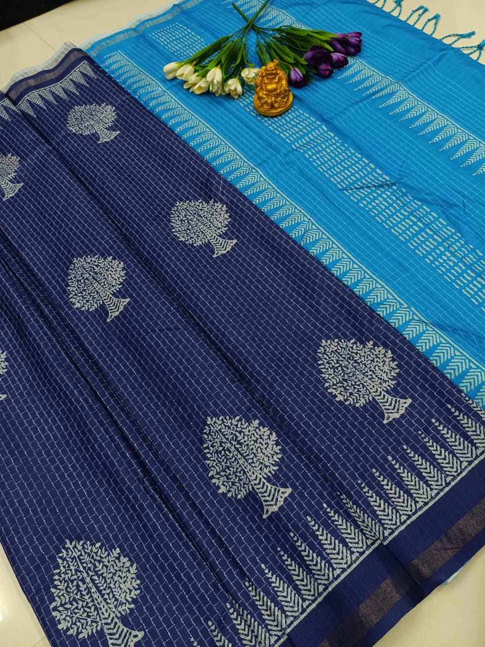 Premium Tussar Silk Saree with Rich Weaving Border