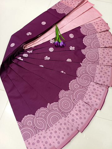 Magenta with Baby Pink – Traditional Soft Silk Saree