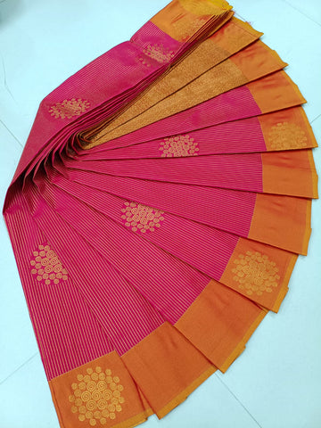 Kumkum with Mustard – Premium Soft Silk Saree