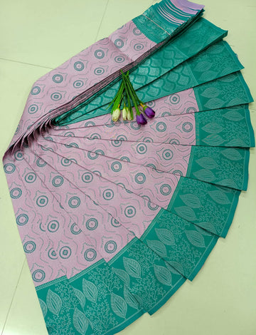 Lavendar – Soft Silk Saree with Traditional Woven Motifs