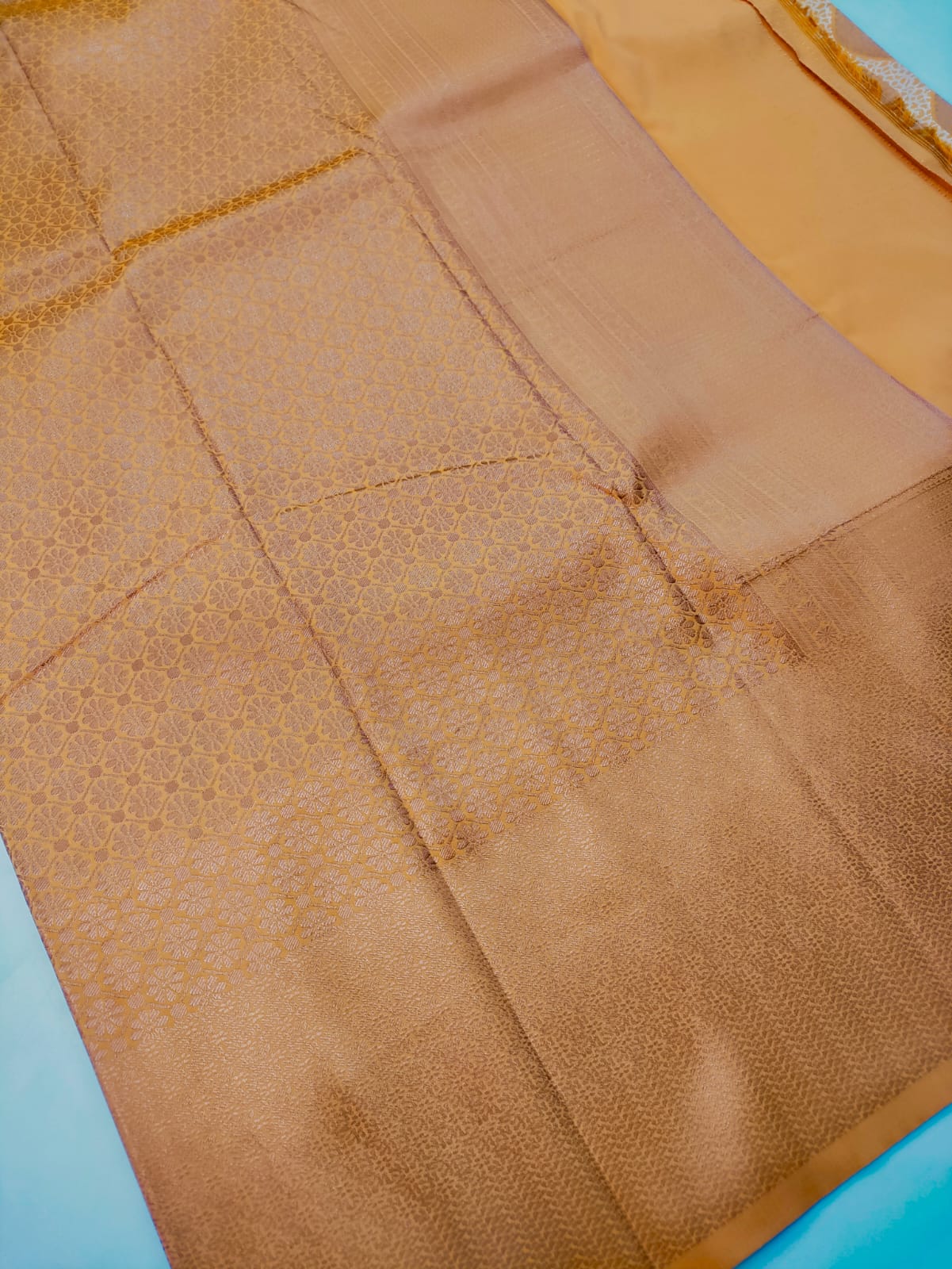 Royal Mustard Glow – Unique Design Silk Wedding Saree