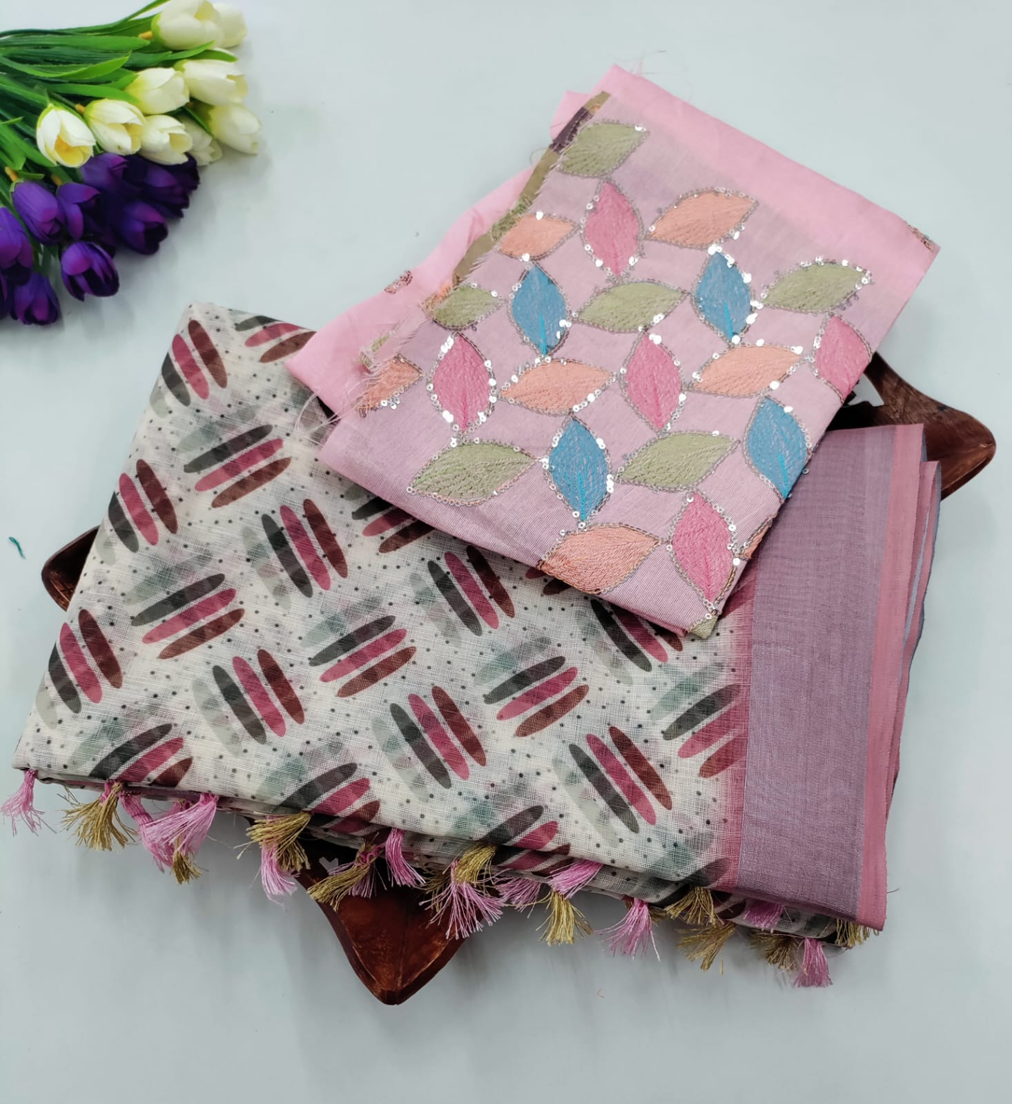 LINEN COTTON WITH SEQUINS  BLOUSE – Grace Comfort