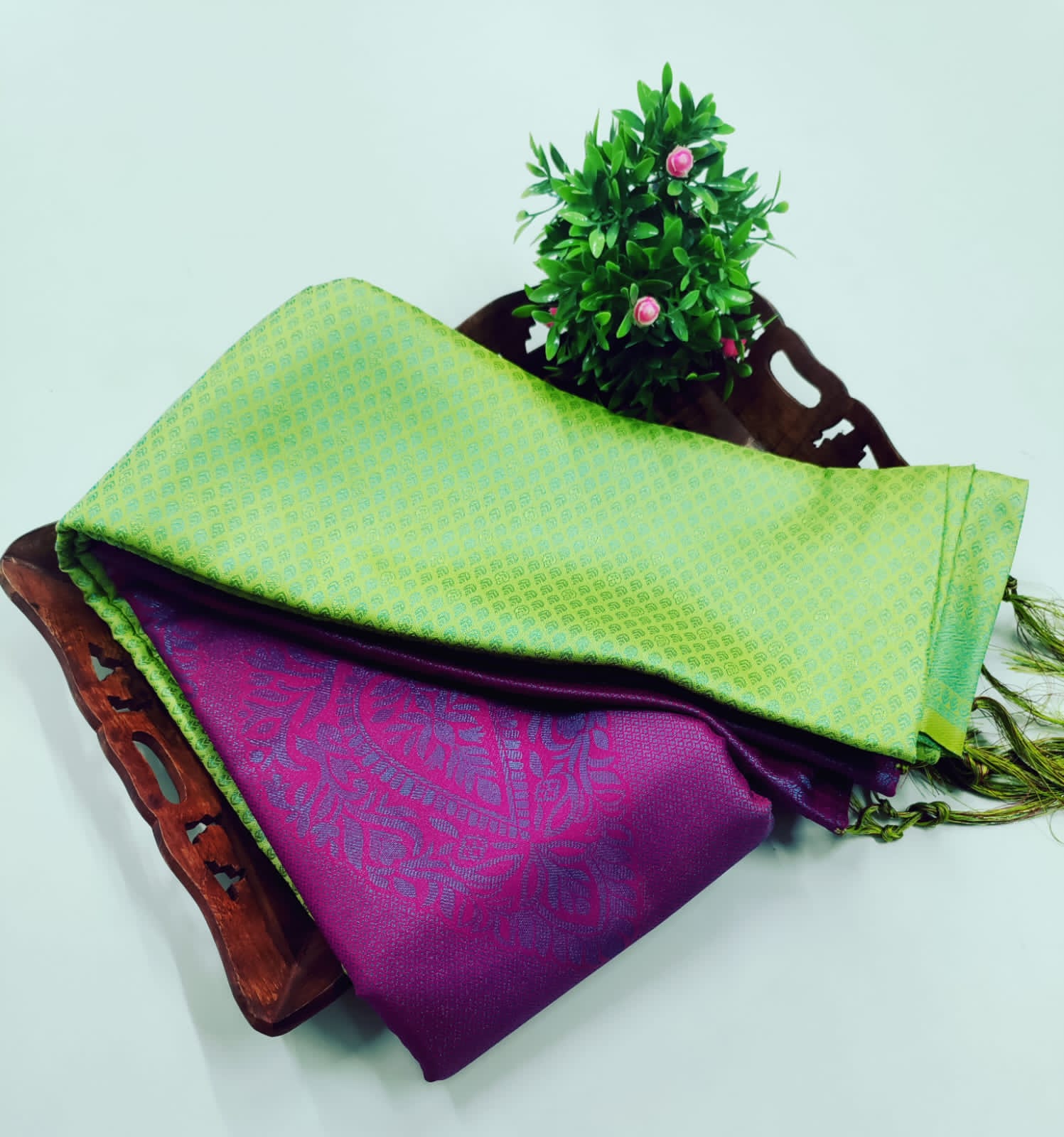Dual Elegance – Softy Silk Saree