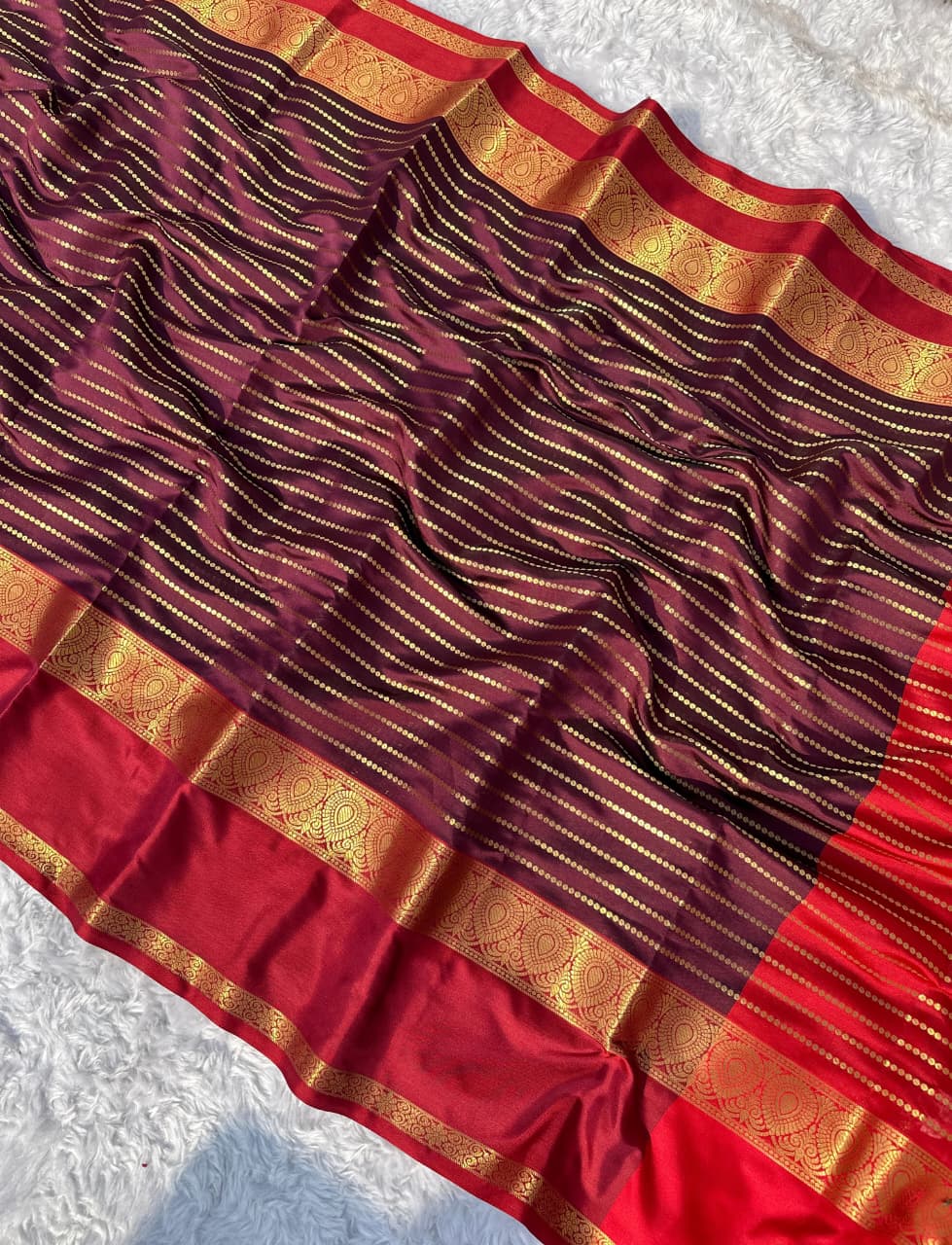 Classic Heritage – Kattan Silk Saree (Maroon Colour)
