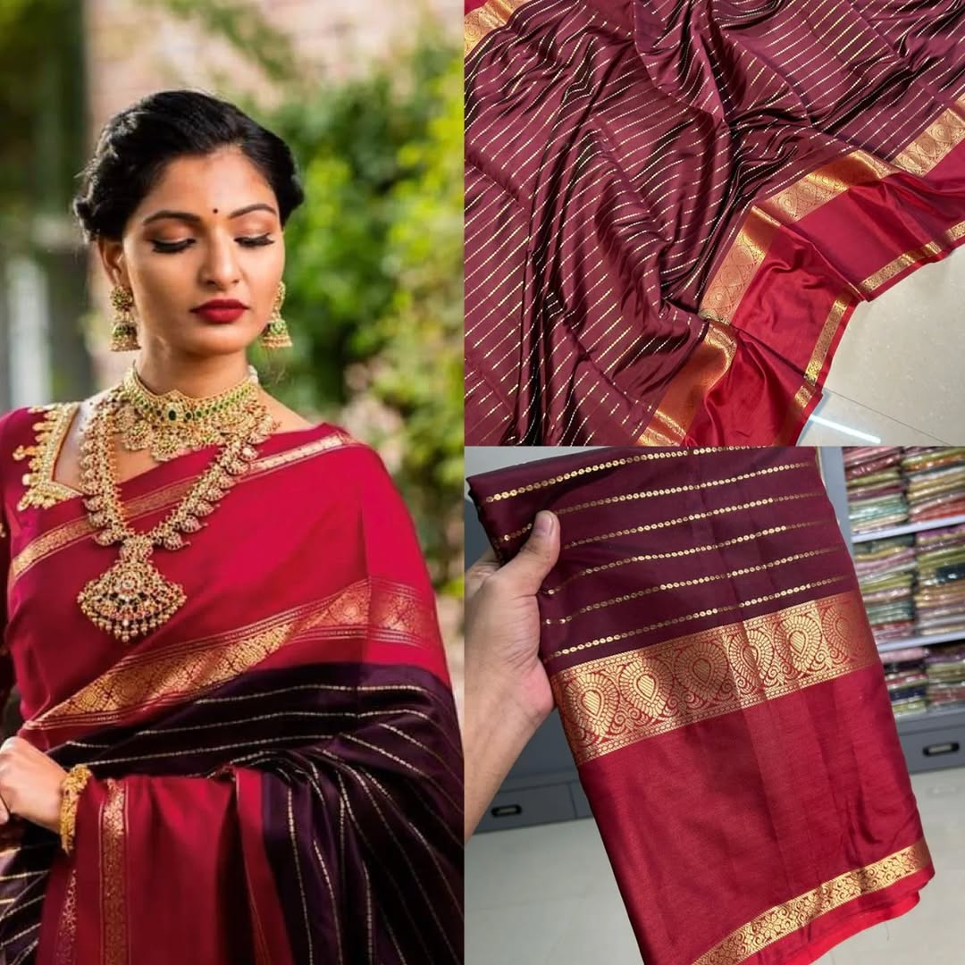 Classic Heritage – Kattan Silk Saree (Maroon Colour)