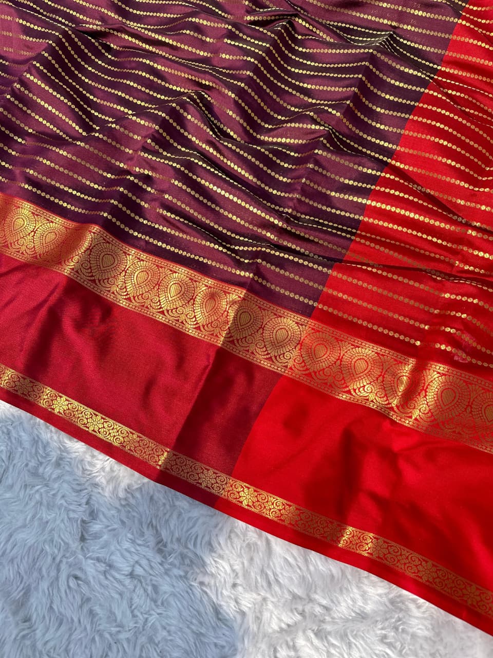 Classic Heritage – Kattan Silk Saree (Maroon Colour)