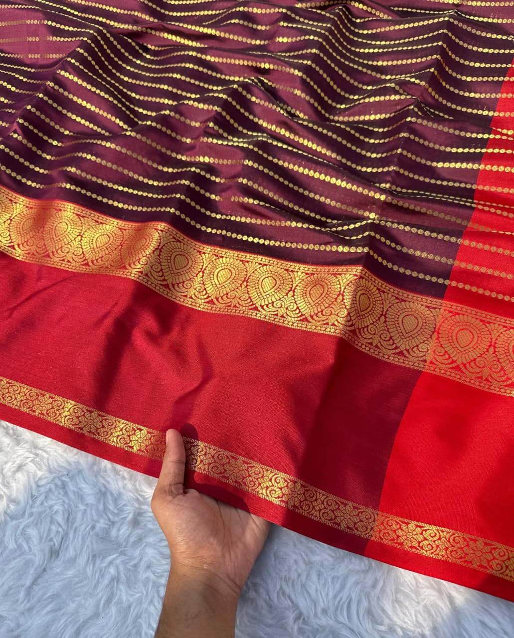Classic Heritage – Kattan Silk Saree (Maroon Colour)