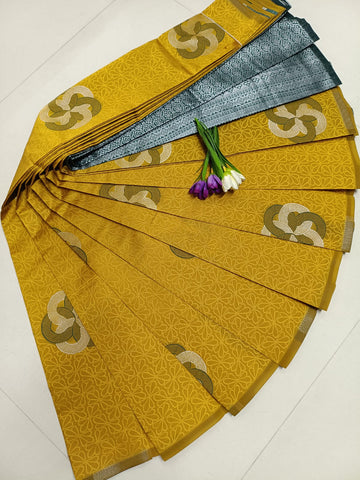 Jemmi Gold – Mustard Gold Soft Silk Saree