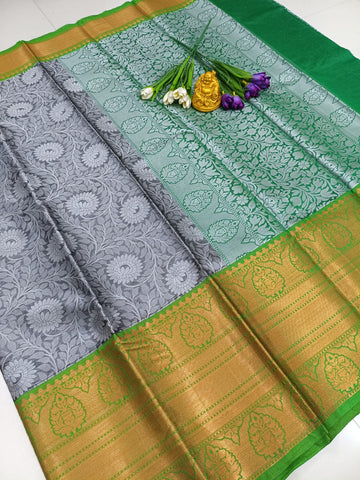 Grey Elegance – Fancy Silk Saree