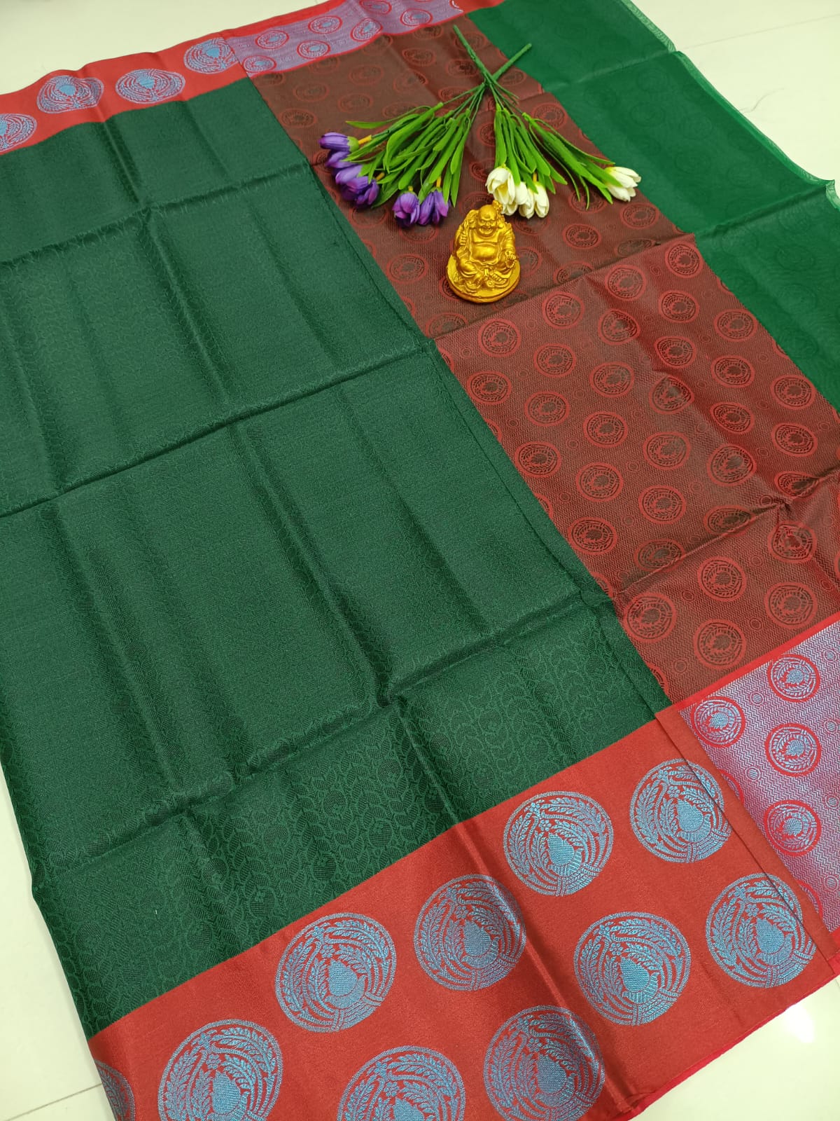 Bottle Green Elegance – Fancy Silk Saree