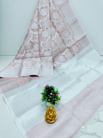 Light Orange – Fancy Tissue Cotton Saree