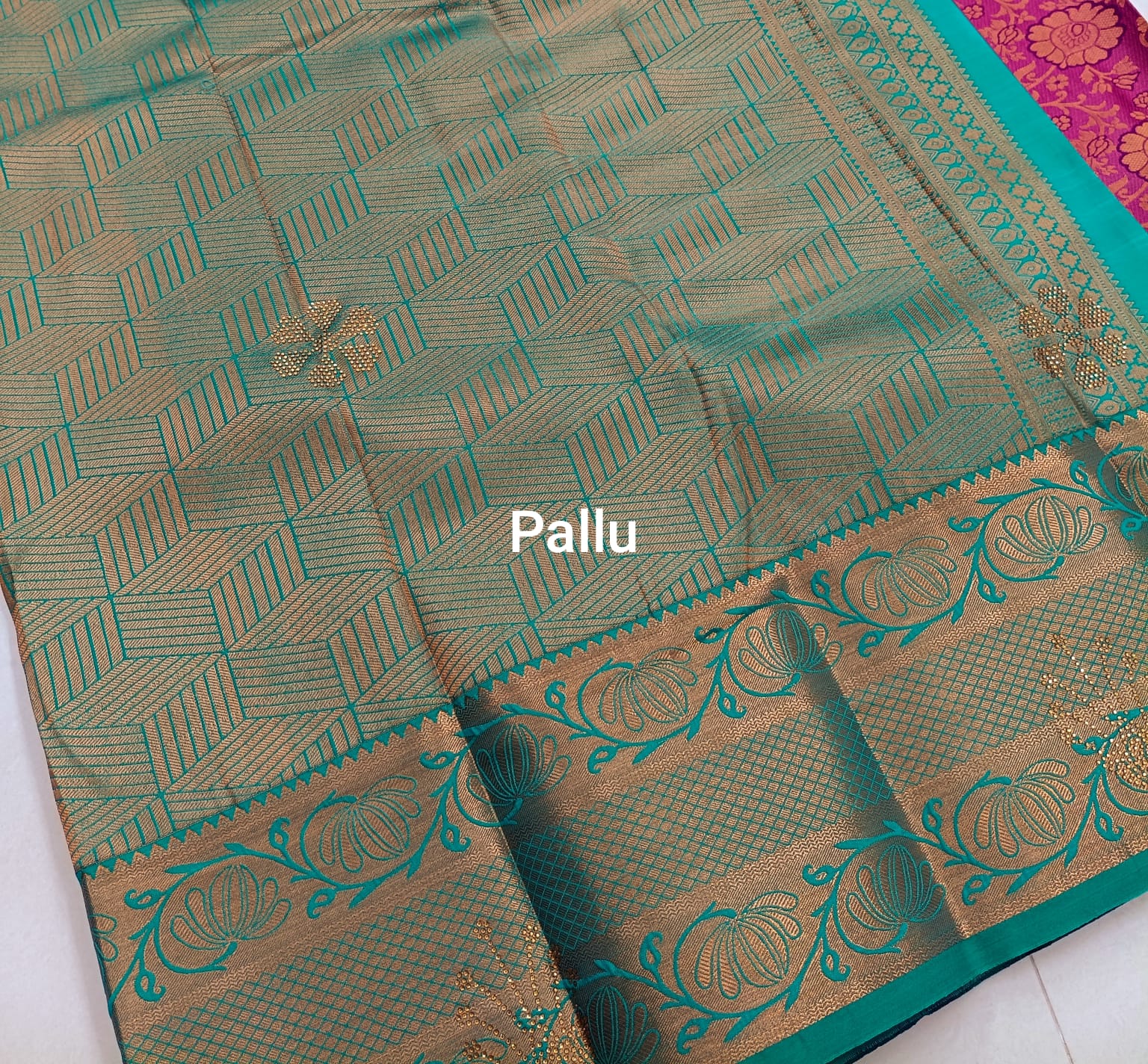 Purple Kanjivaram Wedding Saree with Stone Work