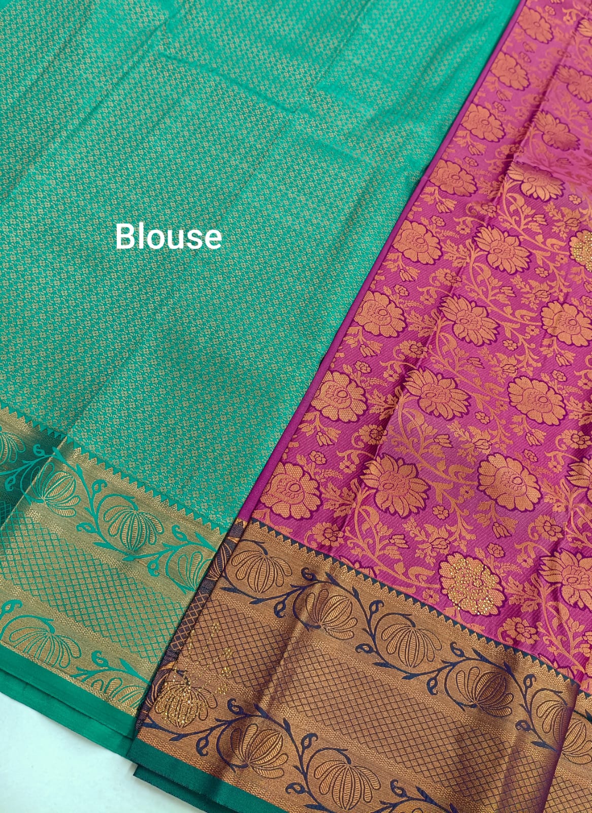Purple Kanjivaram Wedding Saree with Stone Work
