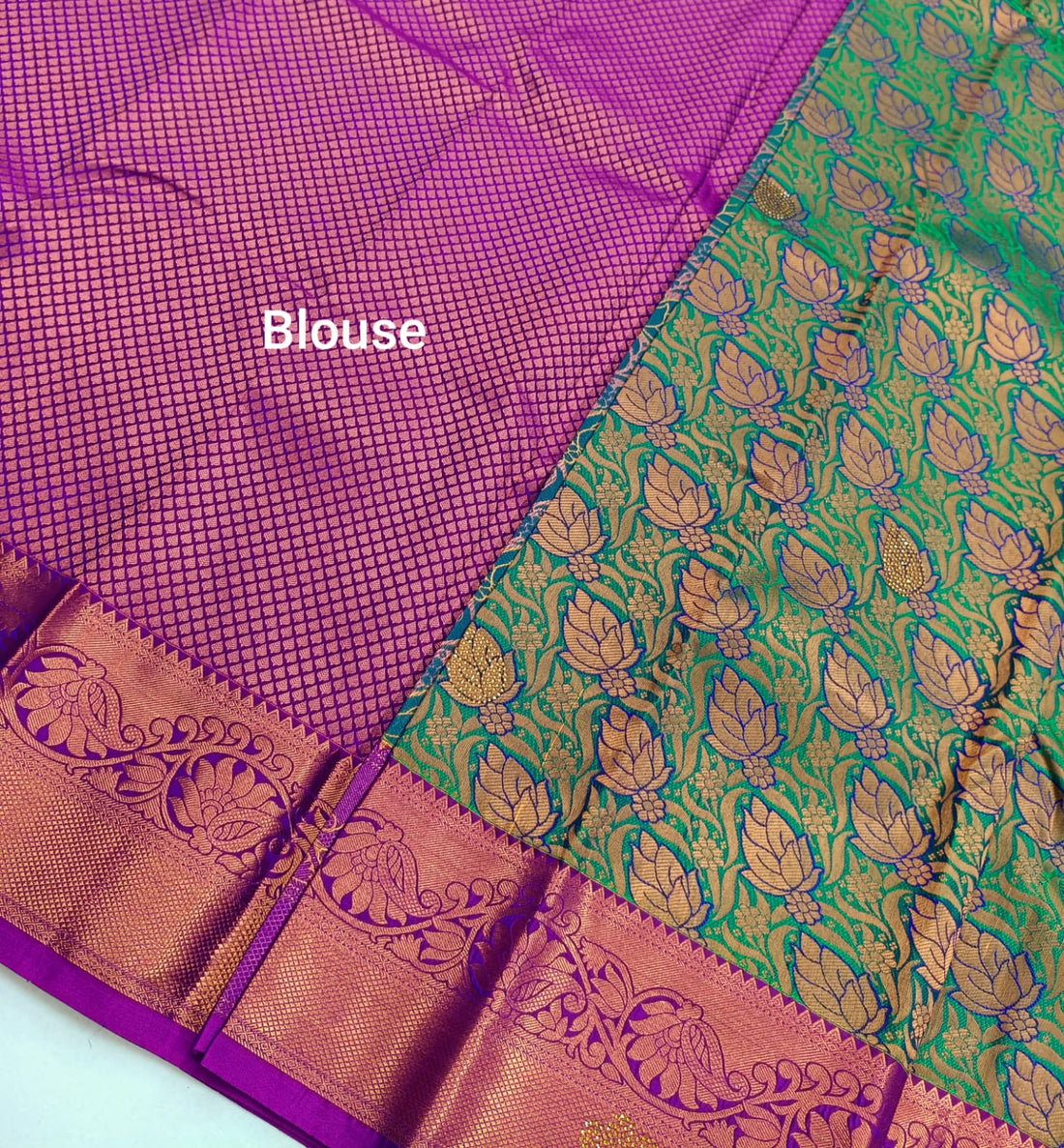 Green Kanjivaram Wedding Saree with Stone Work