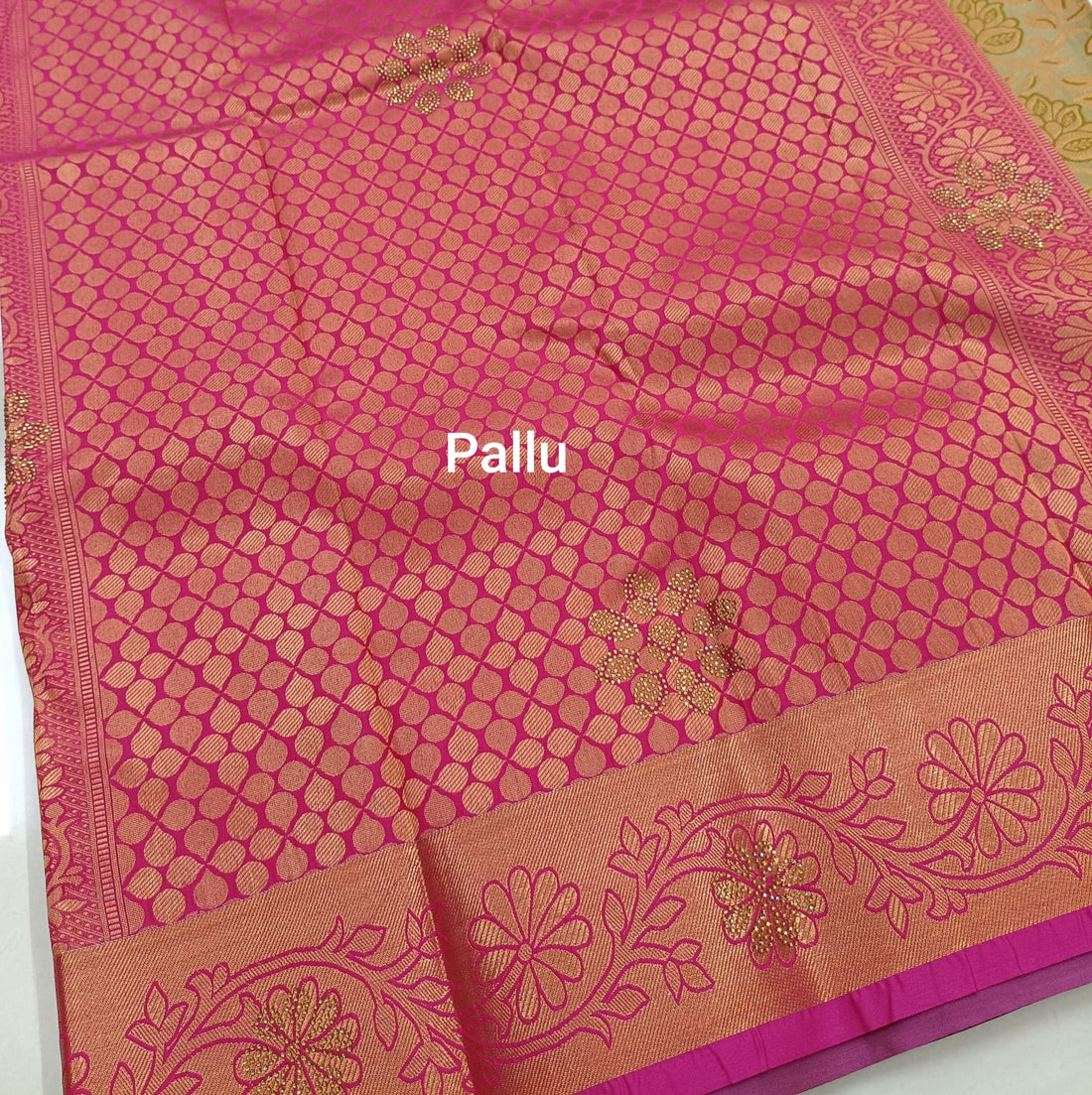 Pista Kanjivaram Wedding Saree with Stone Work