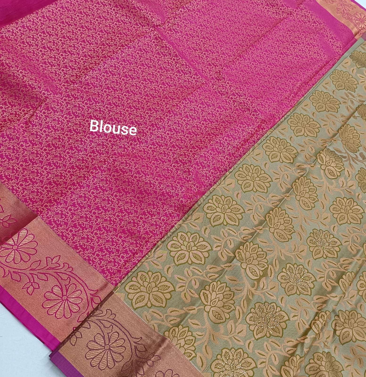 Pista Kanjivaram Wedding Saree with Stone Work