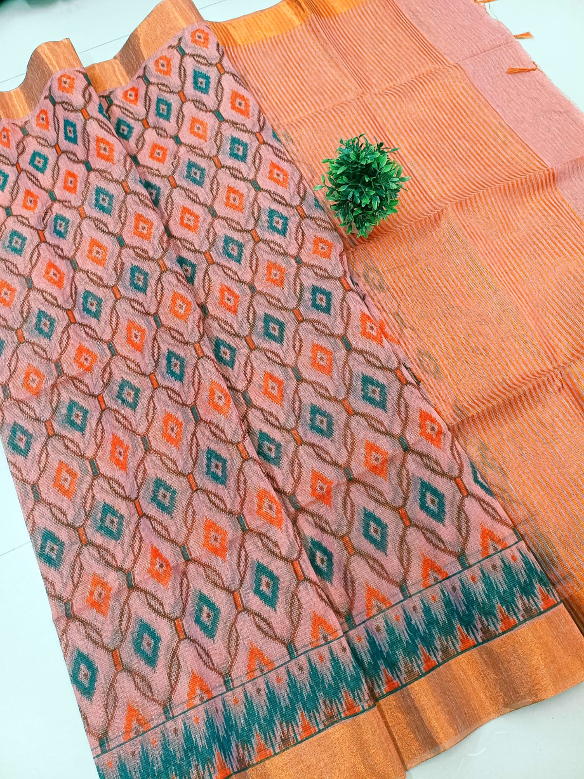 Pochampally Tissue Cotton Saree