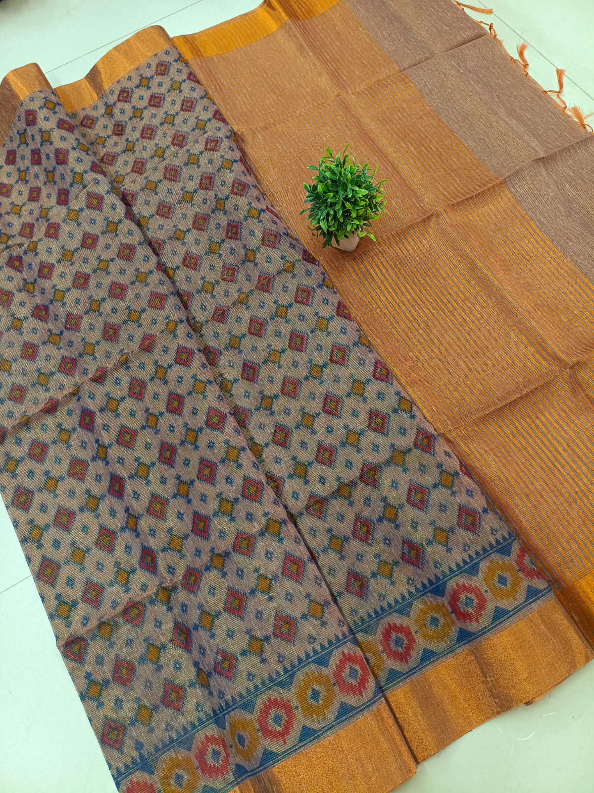 Pochampally Tissue Cotton Saree