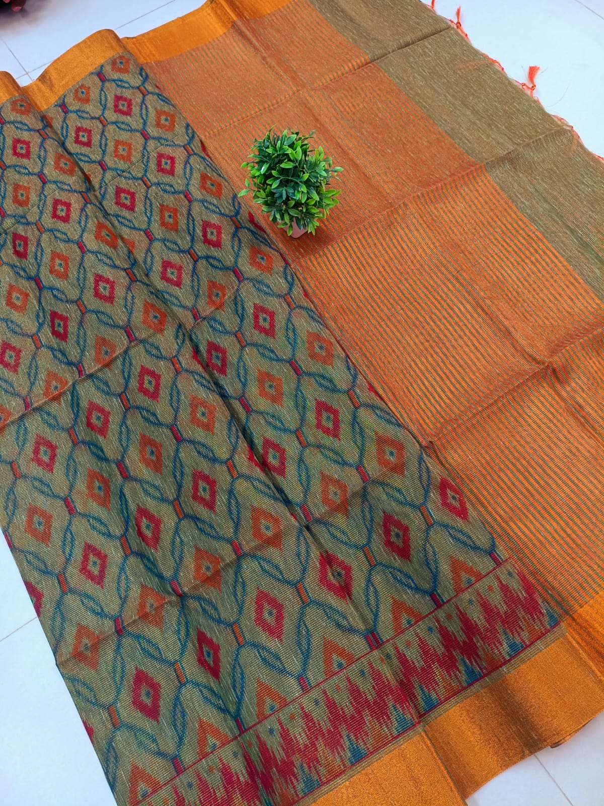 Pochampally Tissue Cotton Saree