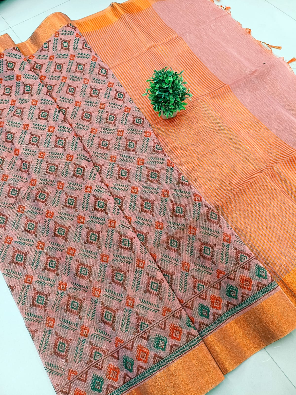 Pochampally Tissue Cotton Saree