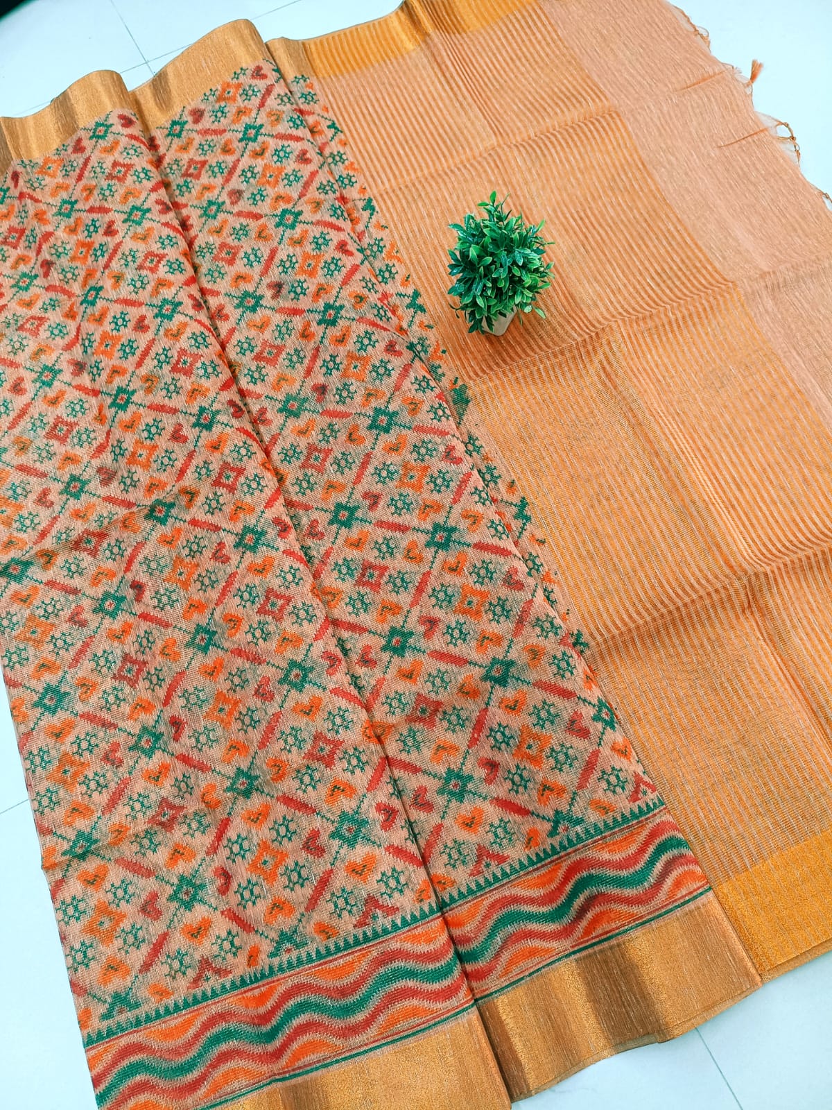 Pochampally Tissue Cotton Saree