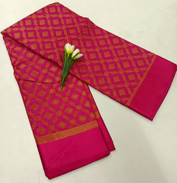 Kumkumam Pink Border Fancy Silk Saree