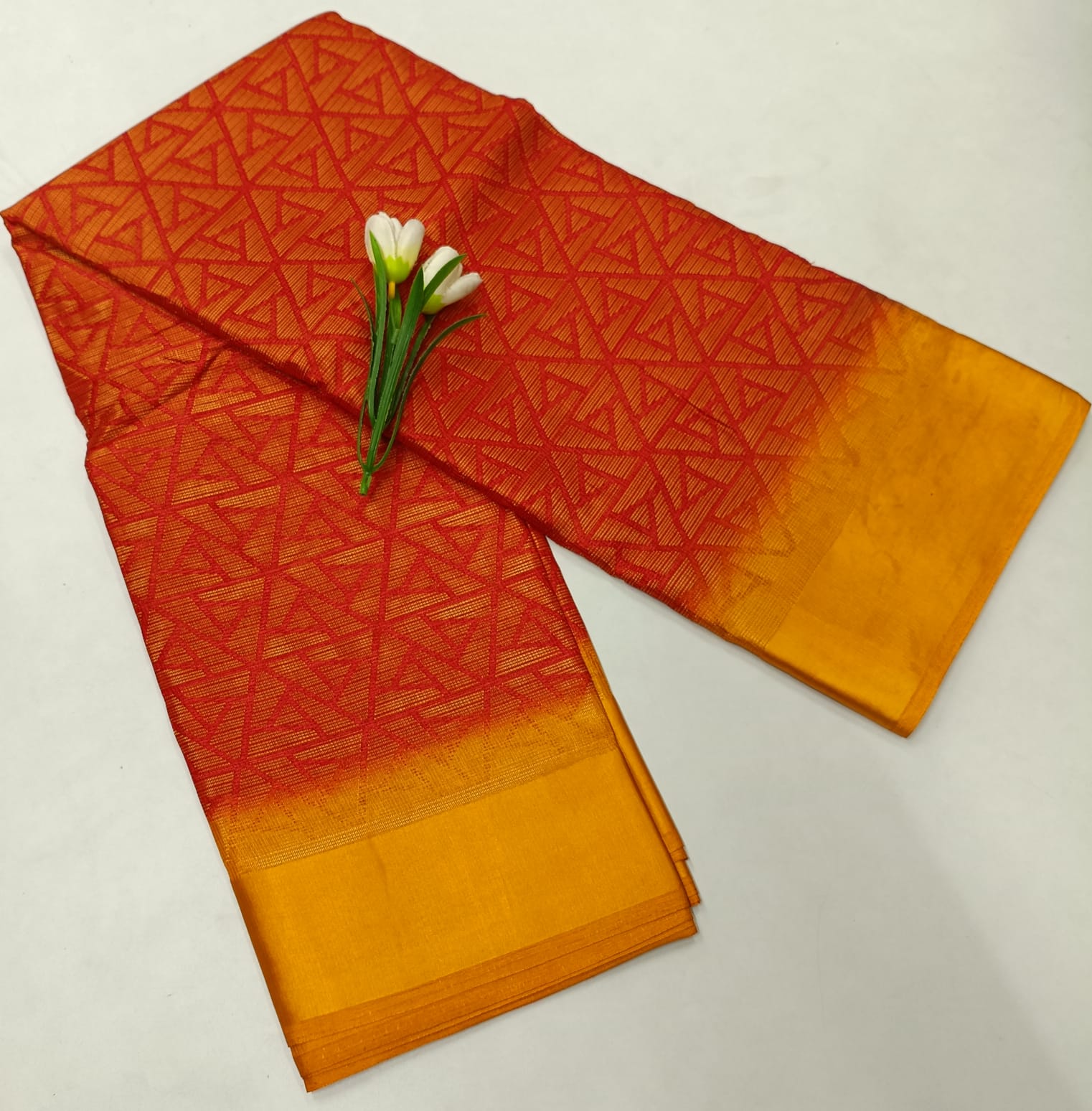 Royal Red with Gold Fancy Silk Saree